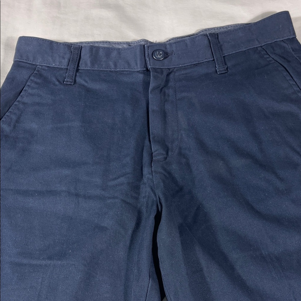 Nautica mens navy The Deck Short flat front 7" inseam chino shorts - size 30